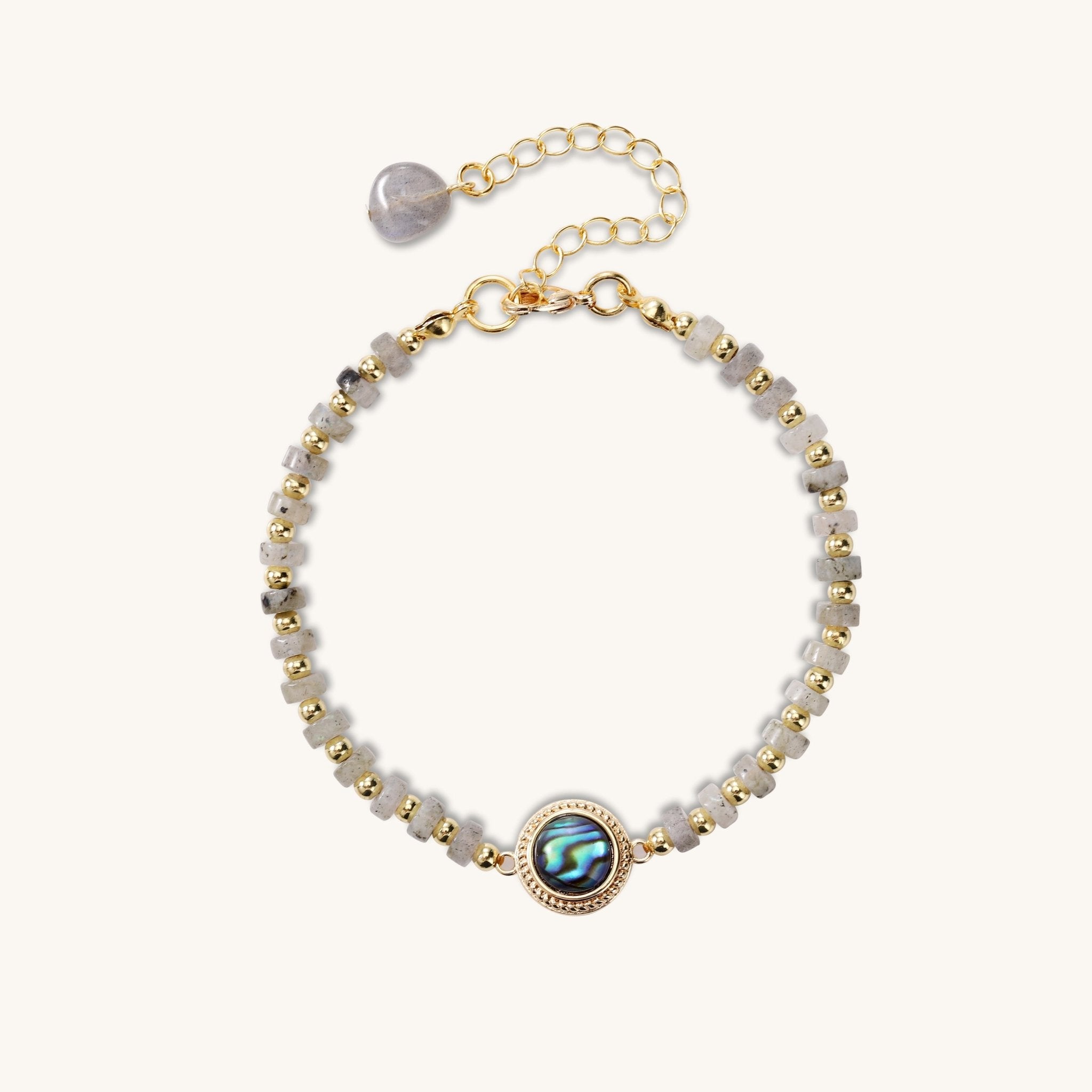Tidal Revitalization - Labradorite Natural Shell Stacking Bracelet - Muditalume.online store